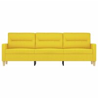 Driezitsbank 180 cm stof lichtgeel 3
