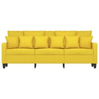 Driezitsbank 180 cm stof lichtgeel 3