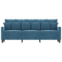 Driezitsbank 180 cm fluweel blauw 3
