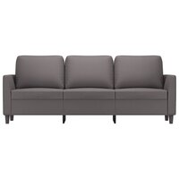 Driezitsbank 180 cm kunstleer grijs 3