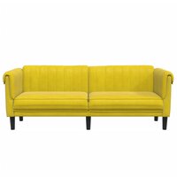 Driezitsbank fluweel geel 4
