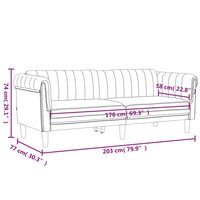 Driezitsbank fluweel cr&egrave;mekleurig 9