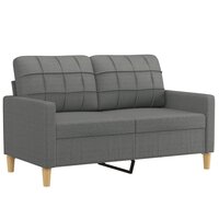 2-delige Loungeset met kussens stof donkergrijs 3