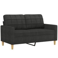 2-delige loungeset met kussens stof zwart 3