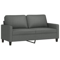 2-delige Loungeset met kussens stof donkergrijs 4