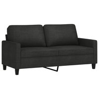 2-delige loungeset met kussens stof zwart 3