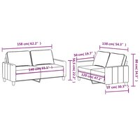 2-delige loungeset met kussens stof zwart 6