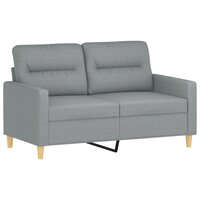 2-delige Loungeset met kussens stof lichtgrijs 3