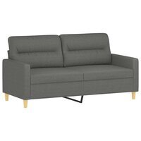 2-delige Loungeset met kussens stof donkergrijs 4