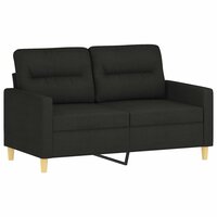 2-delige loungeset met kussens stof zwart 3