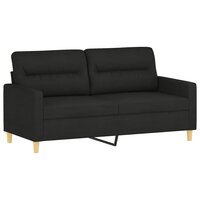2-delige loungeset met kussens stof zwart 4