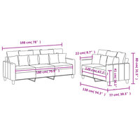2-delige Loungeset met kussens stof lichtgeel 7
