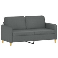 2-delige Loungeset met kussens stof donkergrijs 4