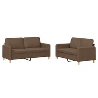 2-delige Loungeset met kussens stof bruin 2