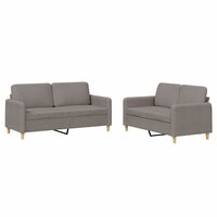 2-delige Loungeset met kussens stof taupe 2