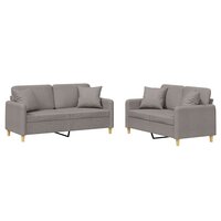 2-delige Loungeset met kussens stof taupe 2