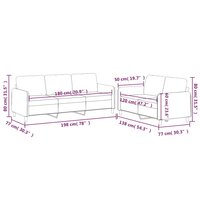 2-delige Loungeset met kussens stof lichtgeel 7
