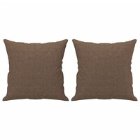 Tweezitsbank met sierkussens 120 cm stof bruin 5