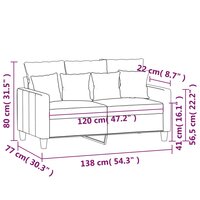 Tweezitsbank 120 cm stof lichtgeel 8
