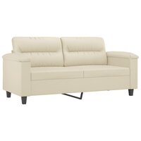 Tweezitsbank 140 cm kunstleer cr&egrave;mekleurig 2