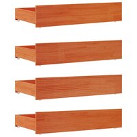 Bedlades 4 st massief grenenhout wasbruin 2