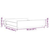 Bedlades 2 st massief grenenhout wasbruin 9