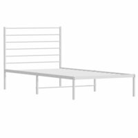 Bedframe met hoofdbord zonder matras metaal wit 75x190 cm 3