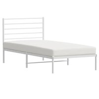 Bedframe met hoofdbord zonder matras metaal wit 75x190 cm 5