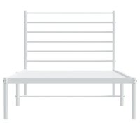 Bedframe met hoofdbord zonder matras metaal wit 75x190 cm 6