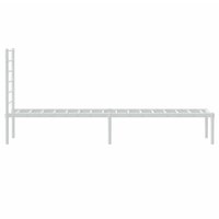 Bedframe met hoofdbord zonder matras metaal wit 75x190 cm 7