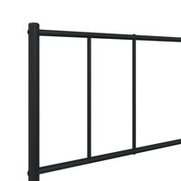 Bedframe met hoofdbord metaal zwart 75x190 cm 9