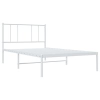 Bedframe met hoofdbord metaal wit 90x190 cm 3
