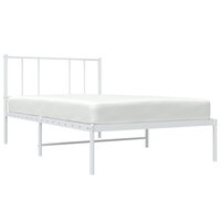 Bedframe met hoofdbord metaal wit 90x190 cm 5