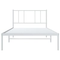 Bedframe met hoofdbord metaal wit 90x190 cm 6