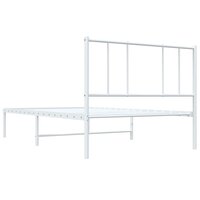 Bedframe met hoofdbord metaal wit 90x190 cm 8