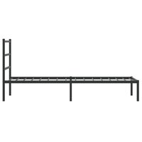 Bedframe met hoofdbord metaal zwart 75x190 cm 6