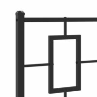 Bedframe met hoofdbord metaal zwart 75x190 cm 8