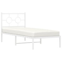 Bedframe met hoofdbord zonder matras metaal wit 75x190 cm 4