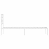 Bedframe met hoofdbord zonder matras metaal wit 75x190 cm 6