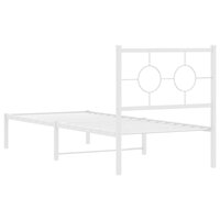 Bedframe met hoofdbord zonder matras metaal wit 75x190 cm 7
