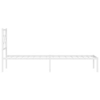 Bedframe met hoofdbord metaal wit 80x200 cm 6