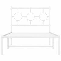 Bedframe met hoofdbord metaal wit 90x190 cm 5