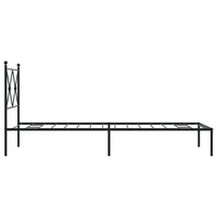 Bedframe met hoofdbord metaal zwart 75x190 cm 5