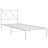 Bedframe met hoofdbord zonder matras metaal wit 75x190 cm 3