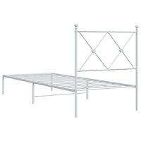 Bedframe met hoofdbord zonder matras metaal wit 75x190 cm 6