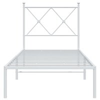 Bedframe met hoofdbord metaal wit 80x200 cm 4