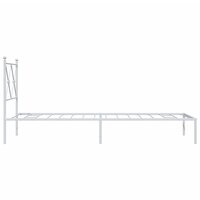 Bedframe met hoofdbord metaal wit 80x200 cm 5