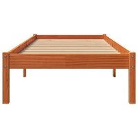 Bedframe zonder matras massief grenenhout wasbruin 75x190 cm 4