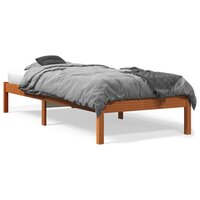 Bedframe zonder matras massief grenenhout wasbruin 90x200 cm 2