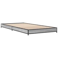 Bedframe bewerkt hout en metaal grijs sonoma eiken 75x190 cm 3